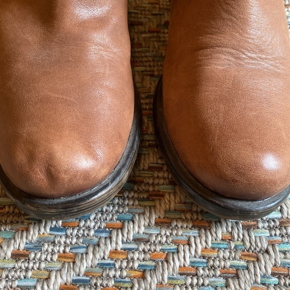 Luck Brand Norton Slouchy Leather Moto Buckle Boots Booties Tan 9.5 - Picture 9 of 11